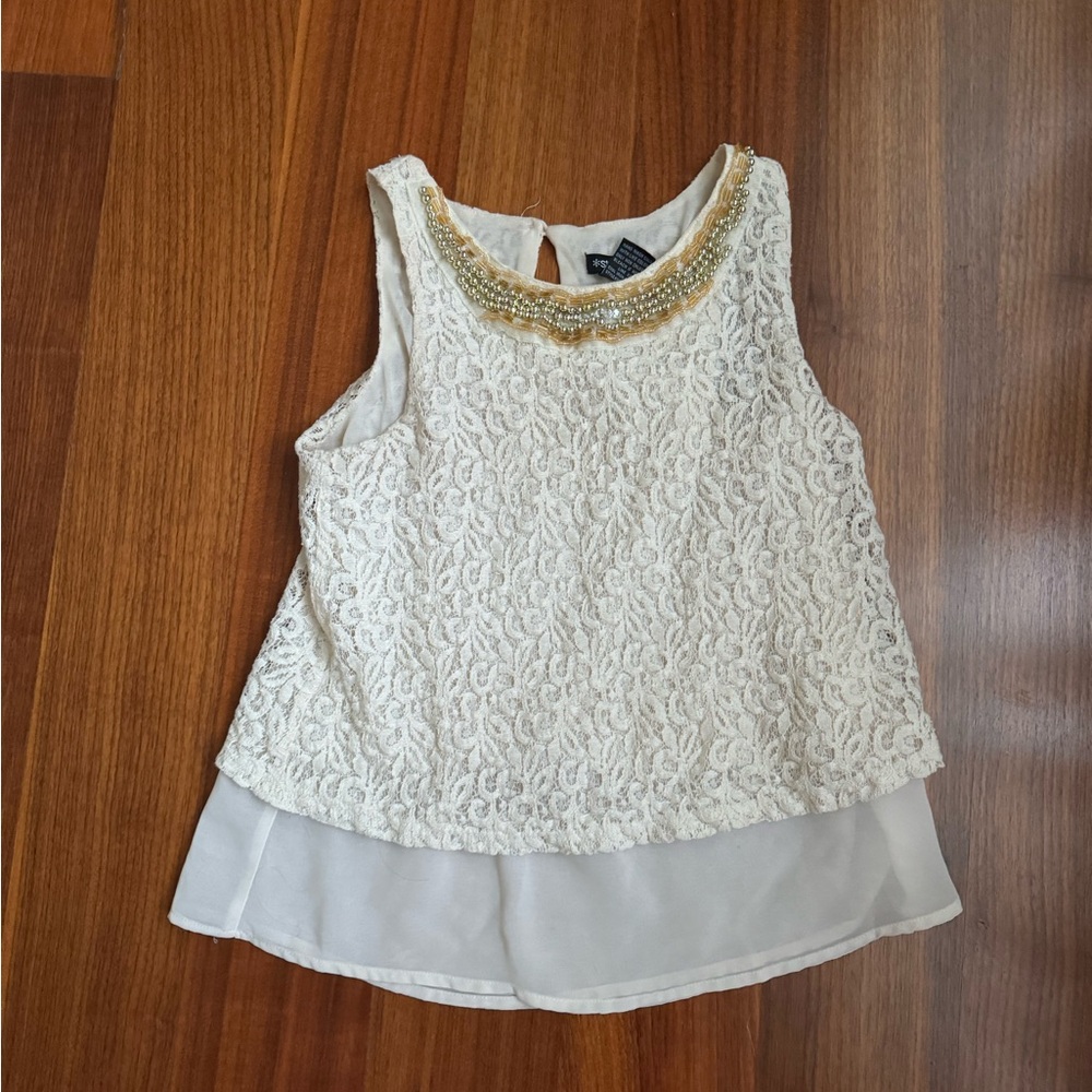 FREE WITH PURCHASE Stoosh Beaded Cream Tank Top